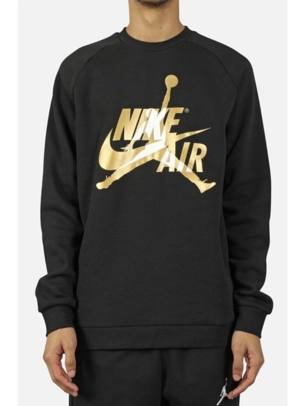 Nike Air Jordan Mens Sz 3XL Black Gold Silver Metallic Jumpman Fleece Sweatshirt